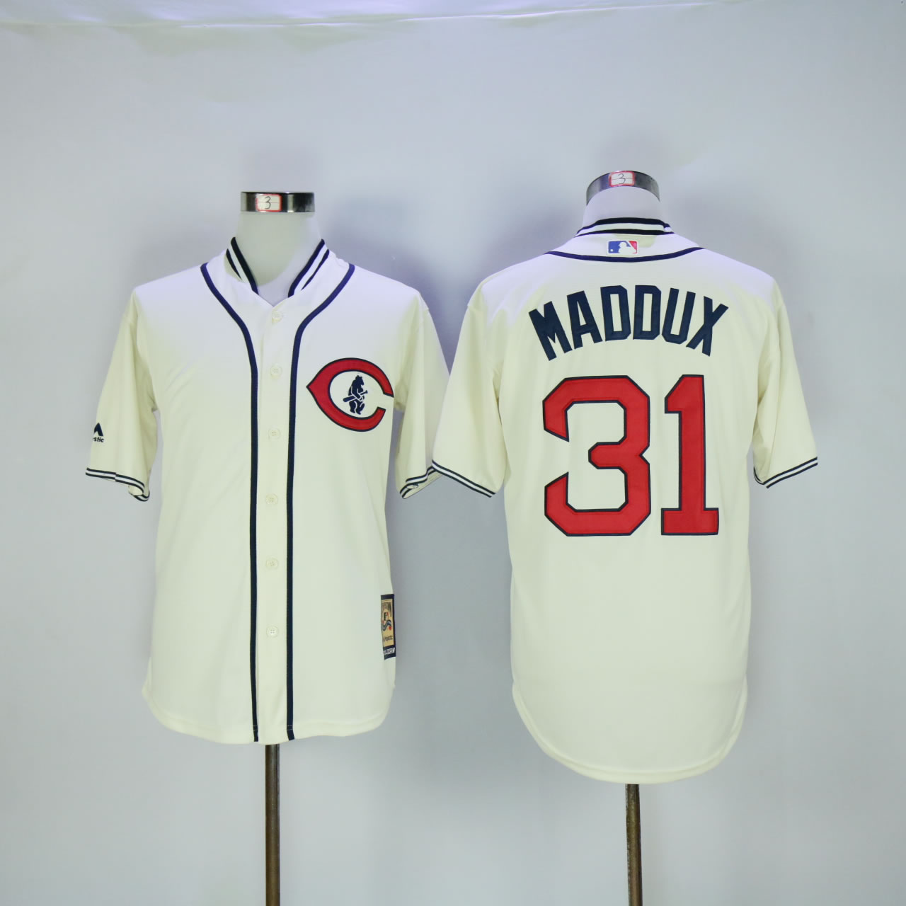 Men Chicago Cubs #31 Maddux Cream 1929 MLB Jerseys->chicago cubs->MLB Jersey